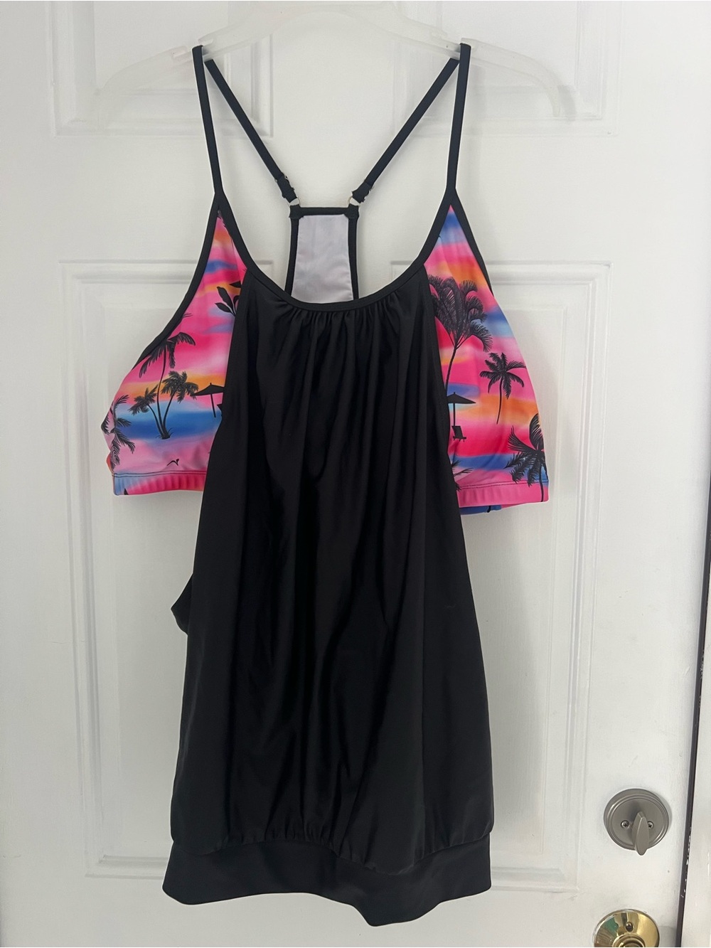 Women Strappy Sunset Palm Trees Bathing Suit Top Bikini Top Beach 3X #905
